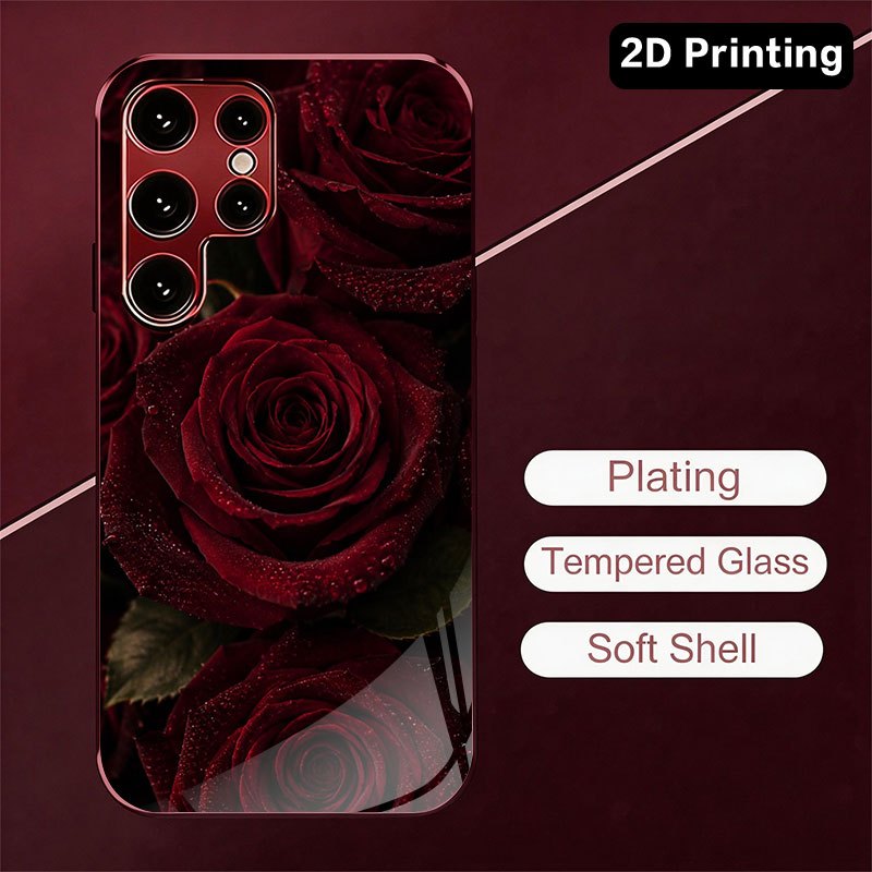 Glass phone case with dark red - Samsung Galaxy S24 review and price